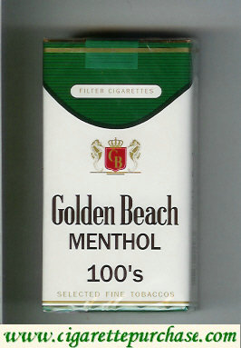 Golden Beach Menthol 100s Selected Fine Tobaccos Filter cigarettes soft box