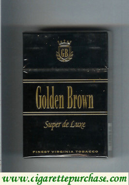 Golden Brown Super De Luxe black cigarettes hard box