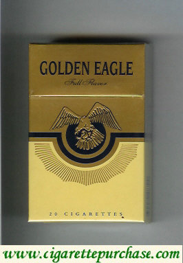 Golden Eagle Full Flavor gold and yellow cigarettes hard box