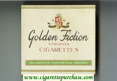 Golden Fiction Virginia Cigarettes wide flat hard box