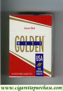 Golden West American Blend USA white and red cigarettes hard box