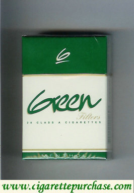 Green Filters Menthol cigarettes hard box