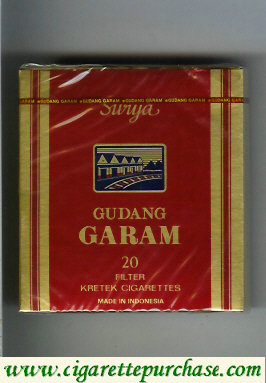 Gudang Garam Surya 20 Filter red cigarettes wide flat hard box