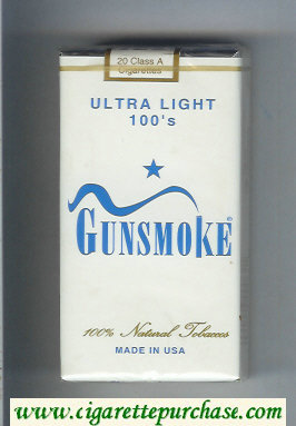 Gunsmoke Ultra Light 100s cigarettes soft box