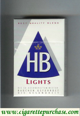 HB Lights Best Quality Blend white and blue cigarettes hard box