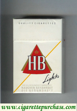 HB Lights white and red cigarettes hard box