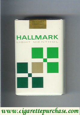 Hallmark Light Menthol white and green cigarettes soft box