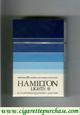 Hamilton Lights cigarettes hard box