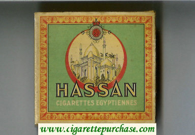 Hassan Cigarettes Egyptiennes wide flat hard box