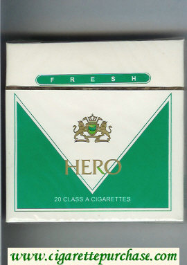 Hero Fresh cigarettes wide flat hard box