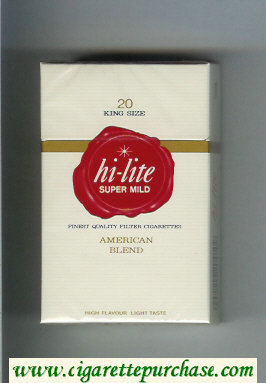 Hi-Lite Super Mild American Blend cigarettes hard box