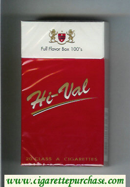 Hi-Val Full Flavor Box 100s cigarettes hard box