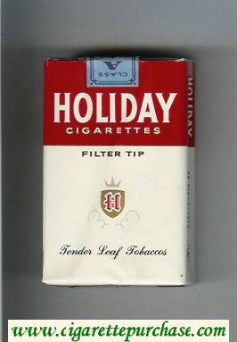 Holiday cigarettes Filter Tip Tender Leaf Tobaccos white and red soft box