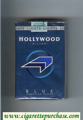 Hollywood Filter Blue American Blend blue and light blue and black cigarettes soft box