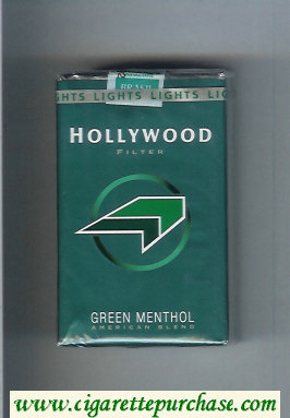 Hollywood Filter Green Menthol American Blend green and light green and black cigarettes soft box