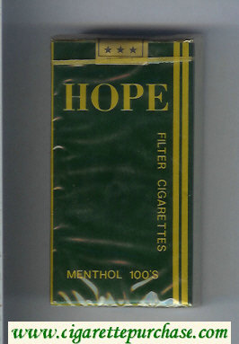 Hope Menthol 100s Filter cigarettes soft box