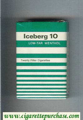 Iceberg 10 Low-tar Menthol cigarettes soft box