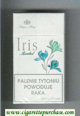 Iris Menthol Super Slim 100s cigarettes hard box