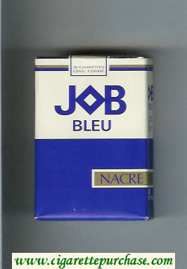 JOB Bleu Nacre blue and white and gold cigarettes soft box