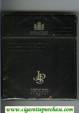 John Player Special International black 100s cigarettes wide flat hard box