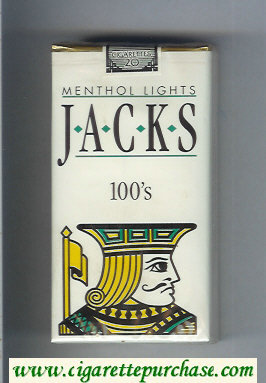 Jacks Menthol Lights 100s cigarettes soft box