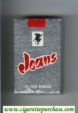 Jeans Filter Kings with cowboy on horse cigarettes soft box