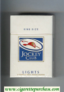 Jockey Club Lights King Size white and blue cigarettes hard box