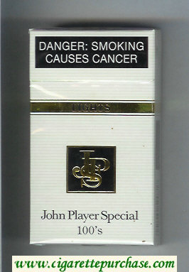 John Player Special 100s Lights white and black cigarettes hard box