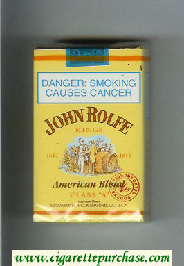 John Rolfe Kings American Blend cigarettes soft box