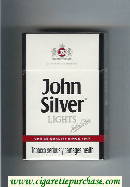 John Silver Lights white cigarettes hard box