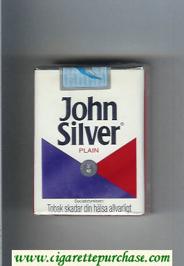 John Silver Plain white and blue and red cigarettes soft box