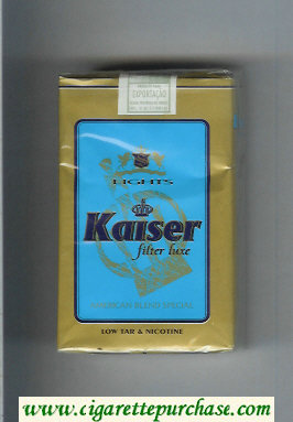 Kaiser Lights Filter Luxe American Blend Special blue and gold cigarettes soft box