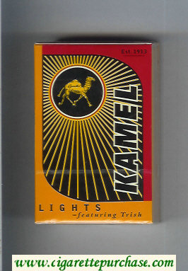 Kamel Lights featuring Trish cigarettes hard box