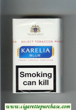 Karelia Blue Finest Virginia Tobaccos cigarettes hard box