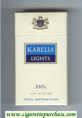 Karelia Lights Low Nicotine Special Airstream Filter 100s cigarettes hard box