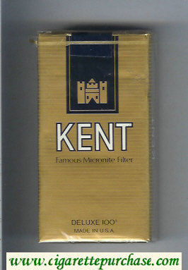 Kent Famous Micronite Filter Deluxe 100s gold cigarettes soft box