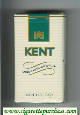 Kent Famous Micronite II Filter Menthol 100s cigarettes soft box