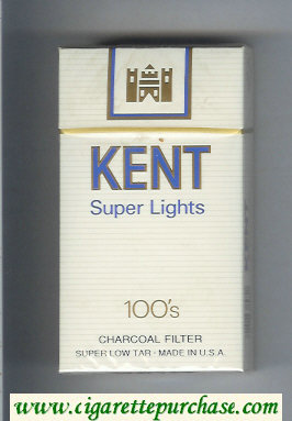 Kent Super Lights 100s Charcoal Filter cigarettes hard box