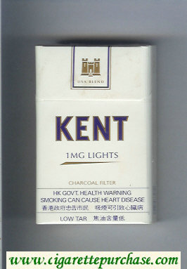 Kent USA Blend 1 mg Lights Charcoal Filter cigarettes hard box