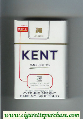 Kent USA Blend 1 mg Lights Triple Filter cigarettes hard box