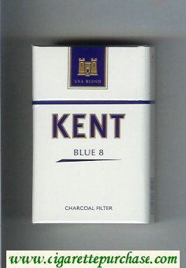 Kent USA Blend Blue 8 Charcoal Filter cigarettes hard box