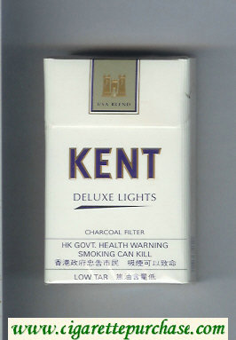 Kent USA Blend Deluxe Lights Charcoal Filter cigarettes hard box