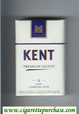 Kent USA Blend Premium Lights 8 Light Charcoal Filter cigarettes hard box