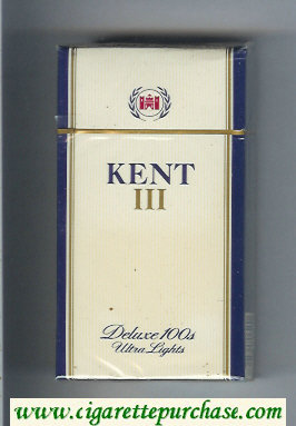 Kent III Deluxe 100s Ultra Lights cigarettes hard box