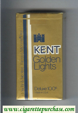 Kent Golden Lights Deluxe 100s Famous Micronite Filter cigarettes soft box