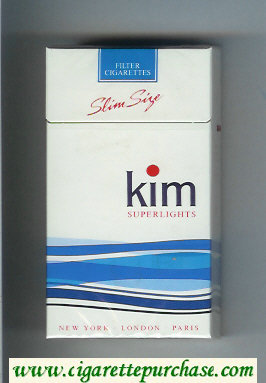 Kim Superlights 100s cigarettes hard box