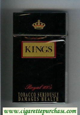 Kings Royal 100s black cigarettes hard box