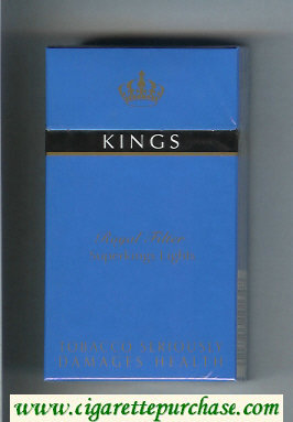 Kings Royal Filter Lights 100s blue cigarettes hard box