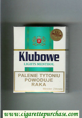 Klubowe Lights Menthol cigarettes hard box