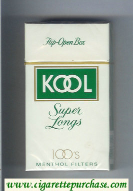 Kool Super Longs 100s Menthol Filters cigarettes hard box